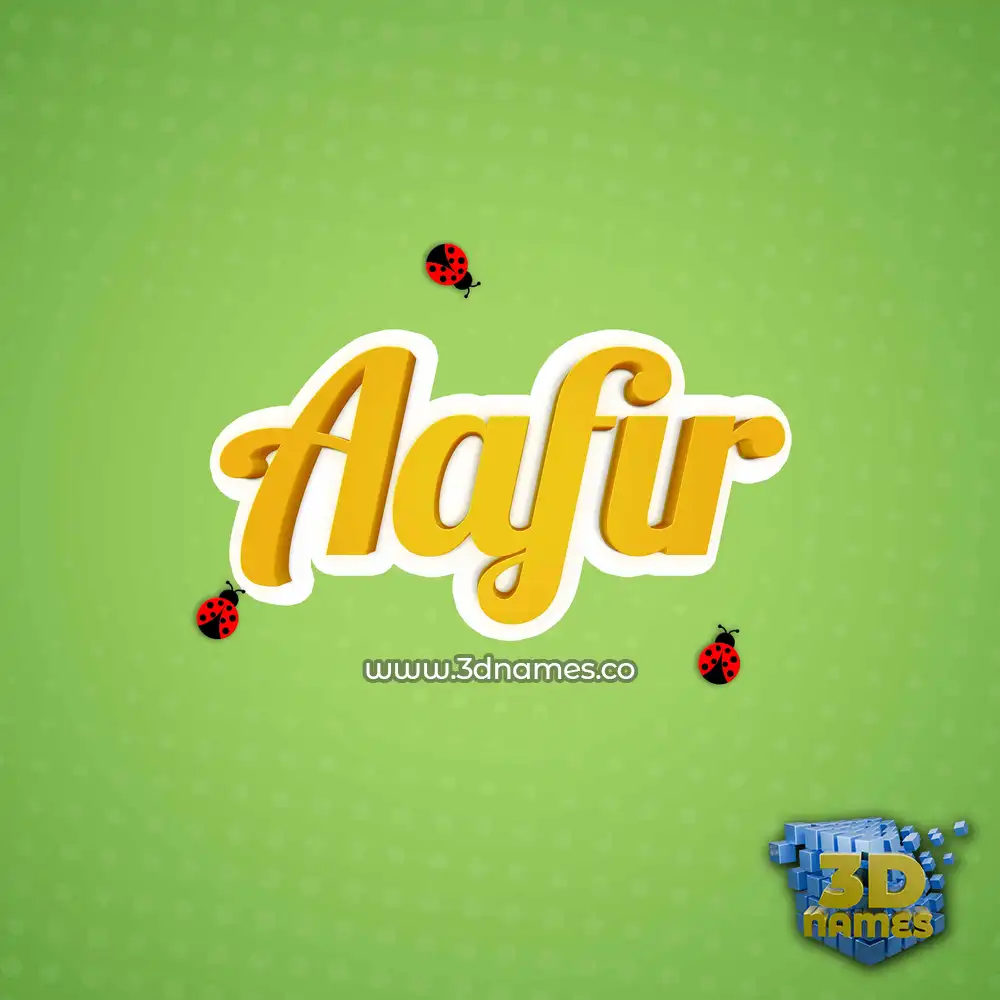 aafir in Ladybugs style - 3D name wallpaper