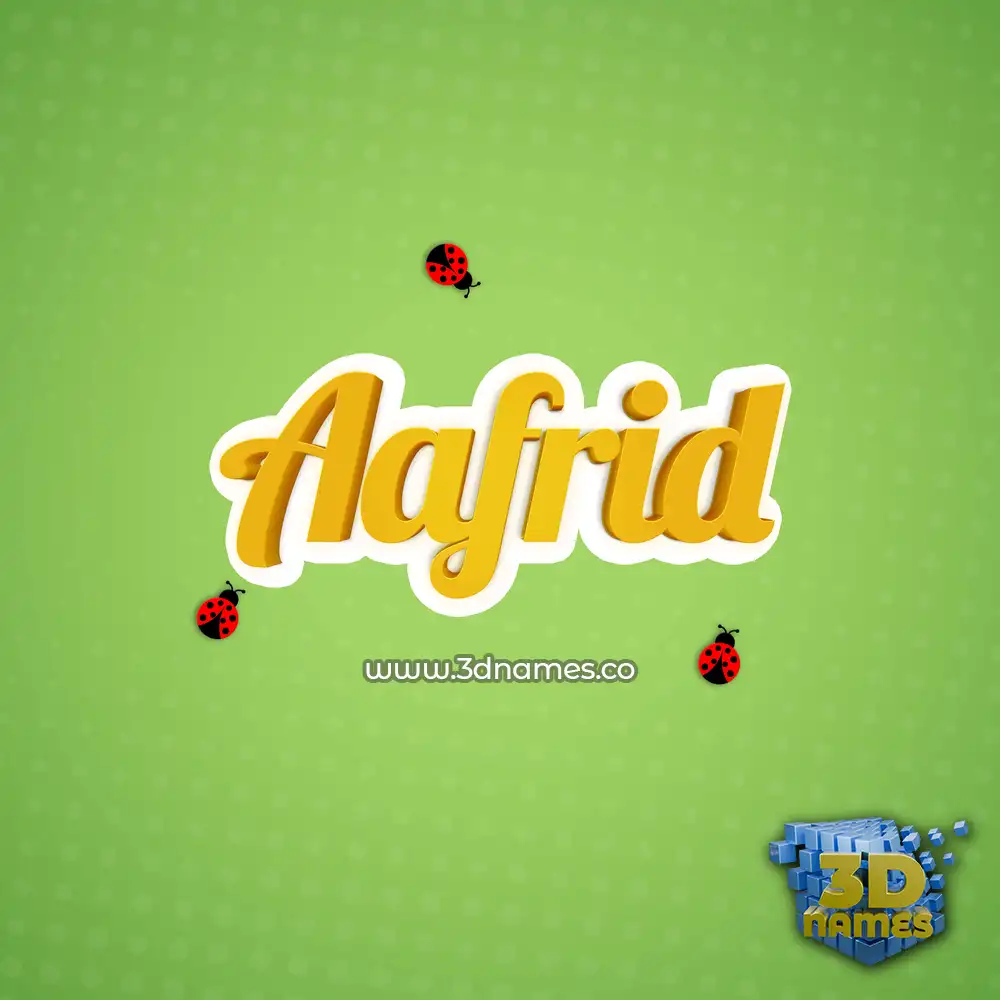 aafrid in Ladybugs style - 3D name wallpaper