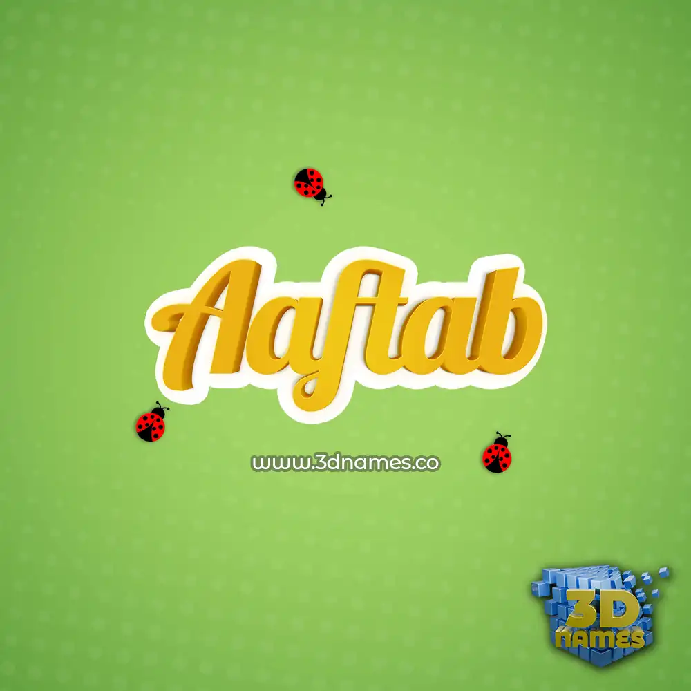 aaftab in Ladybugs style - 3D name wallpaper