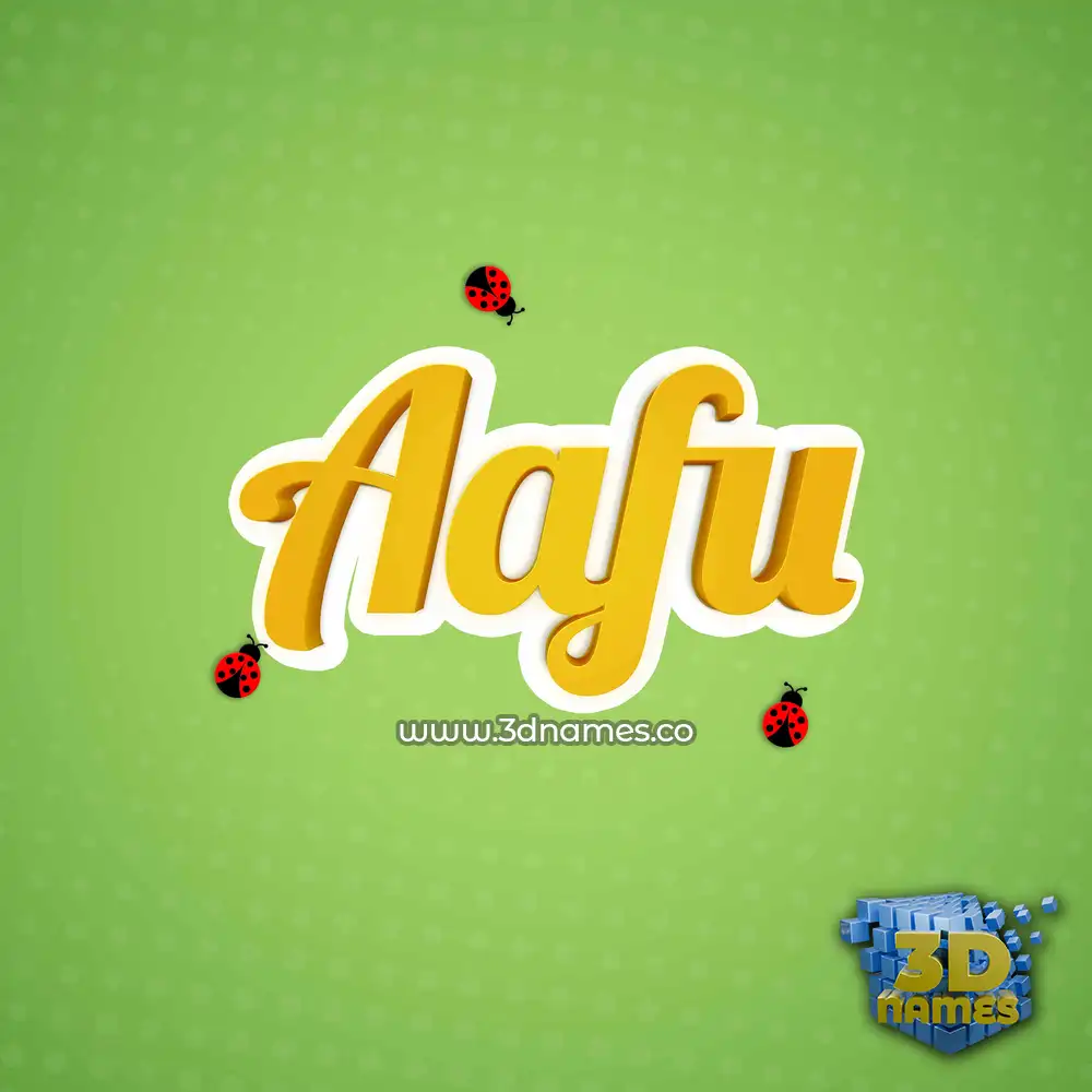 aafu in Ladybugs style - 3D name wallpaper