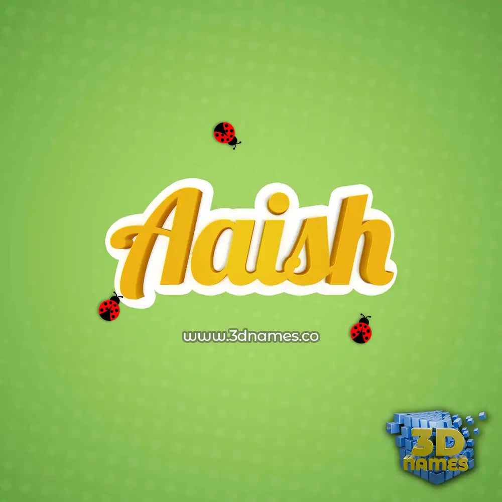 aaish in Ladybugs style - 3D name wallpaper
