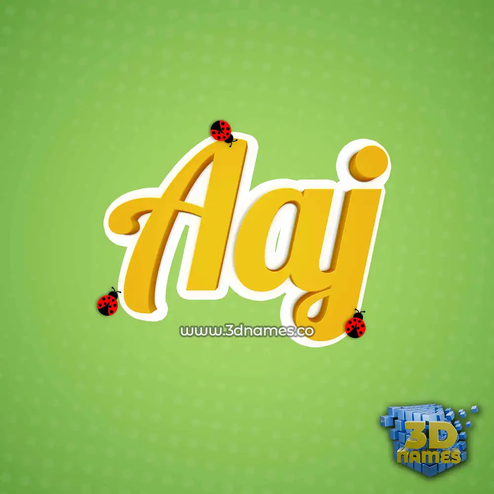 aaj in Ladybugs style - 3D name wallpaper