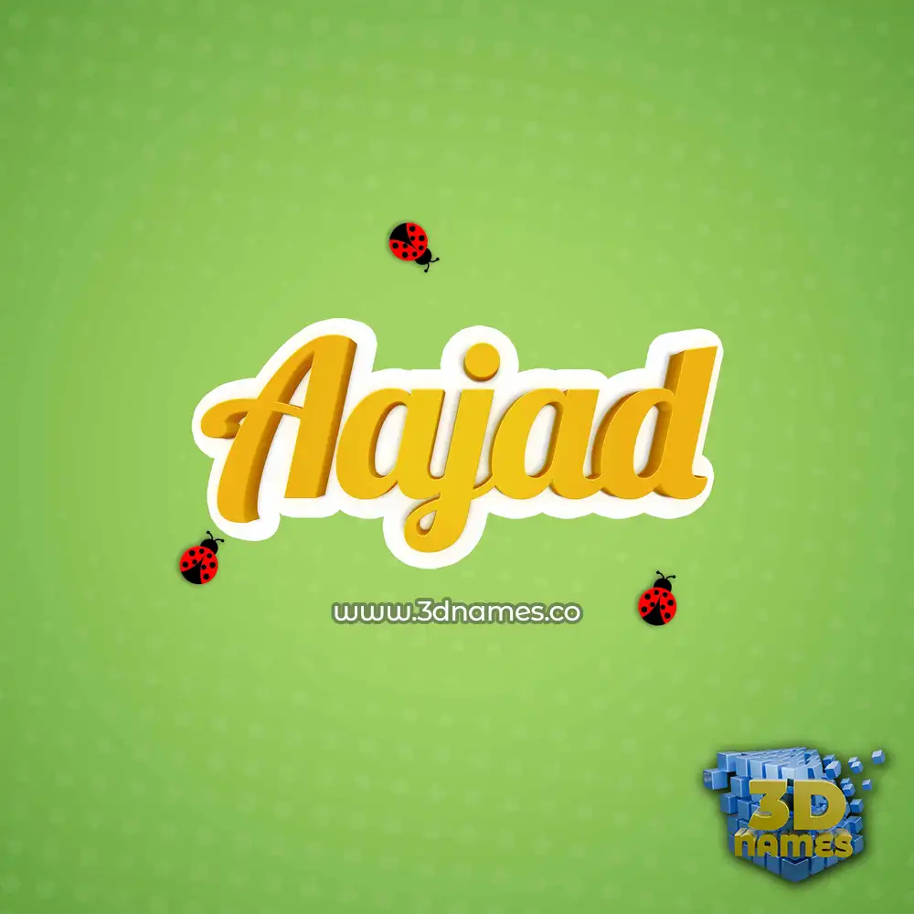 aajad in Ladybugs style - 3D name wallpaper