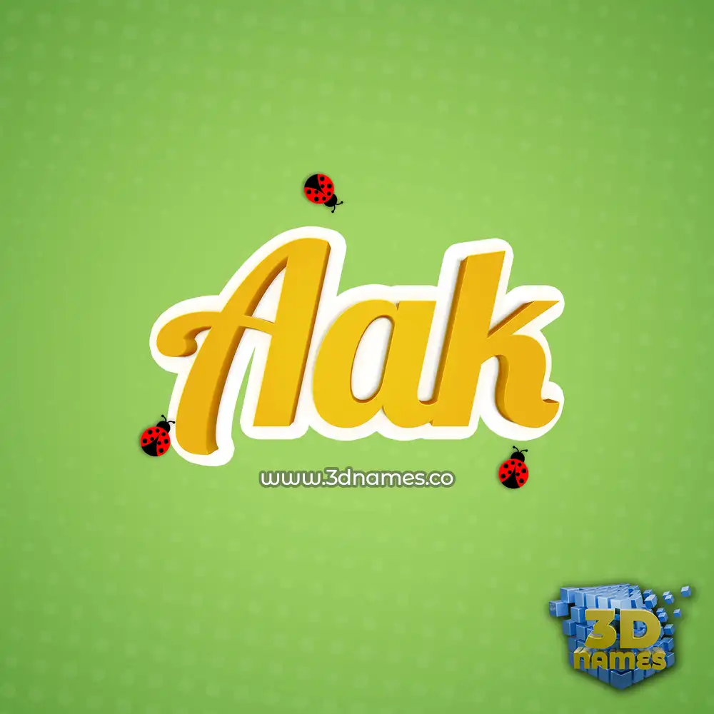 aak in Ladybugs style - 3D name wallpaper