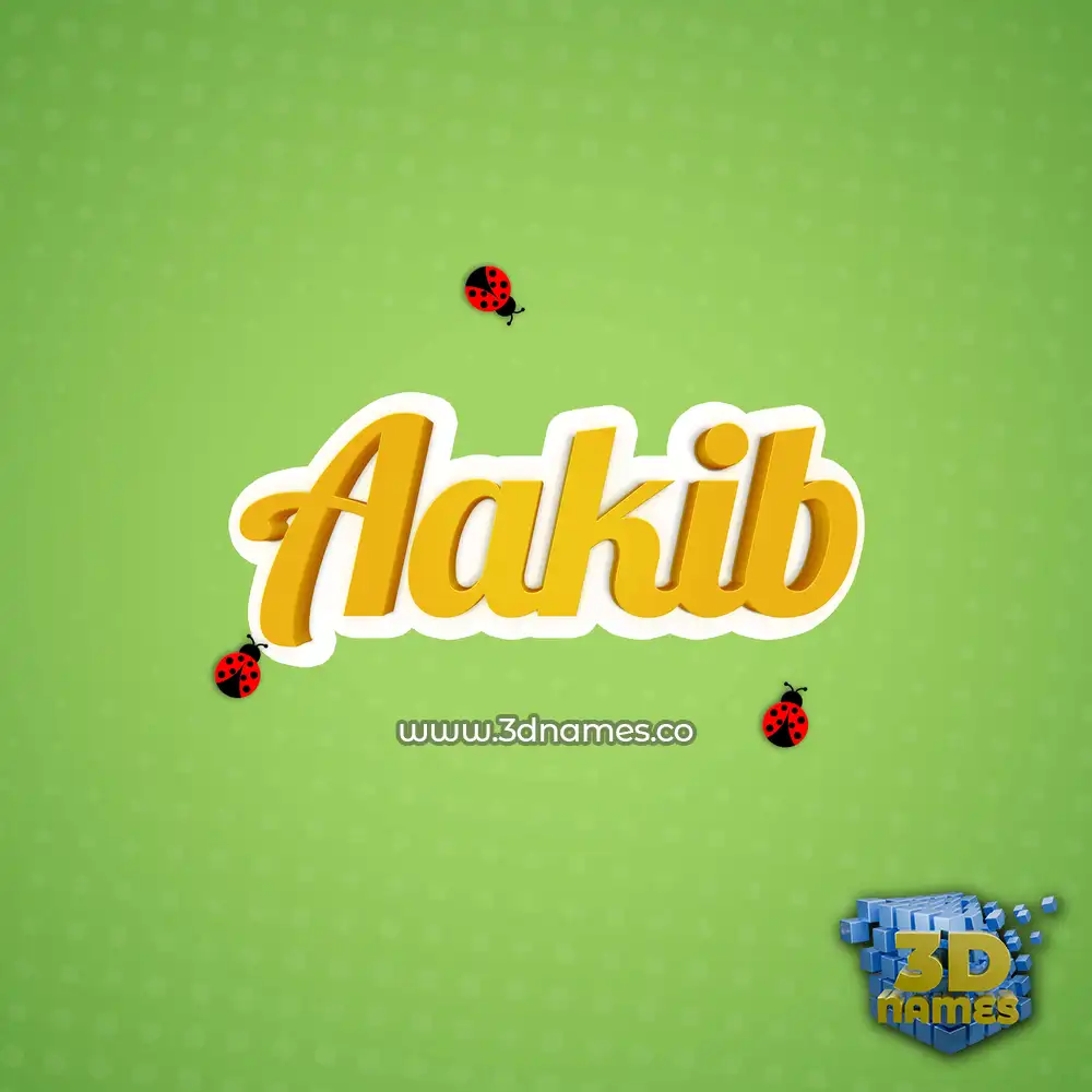 aakib in Ladybugs style - 3D name wallpaper