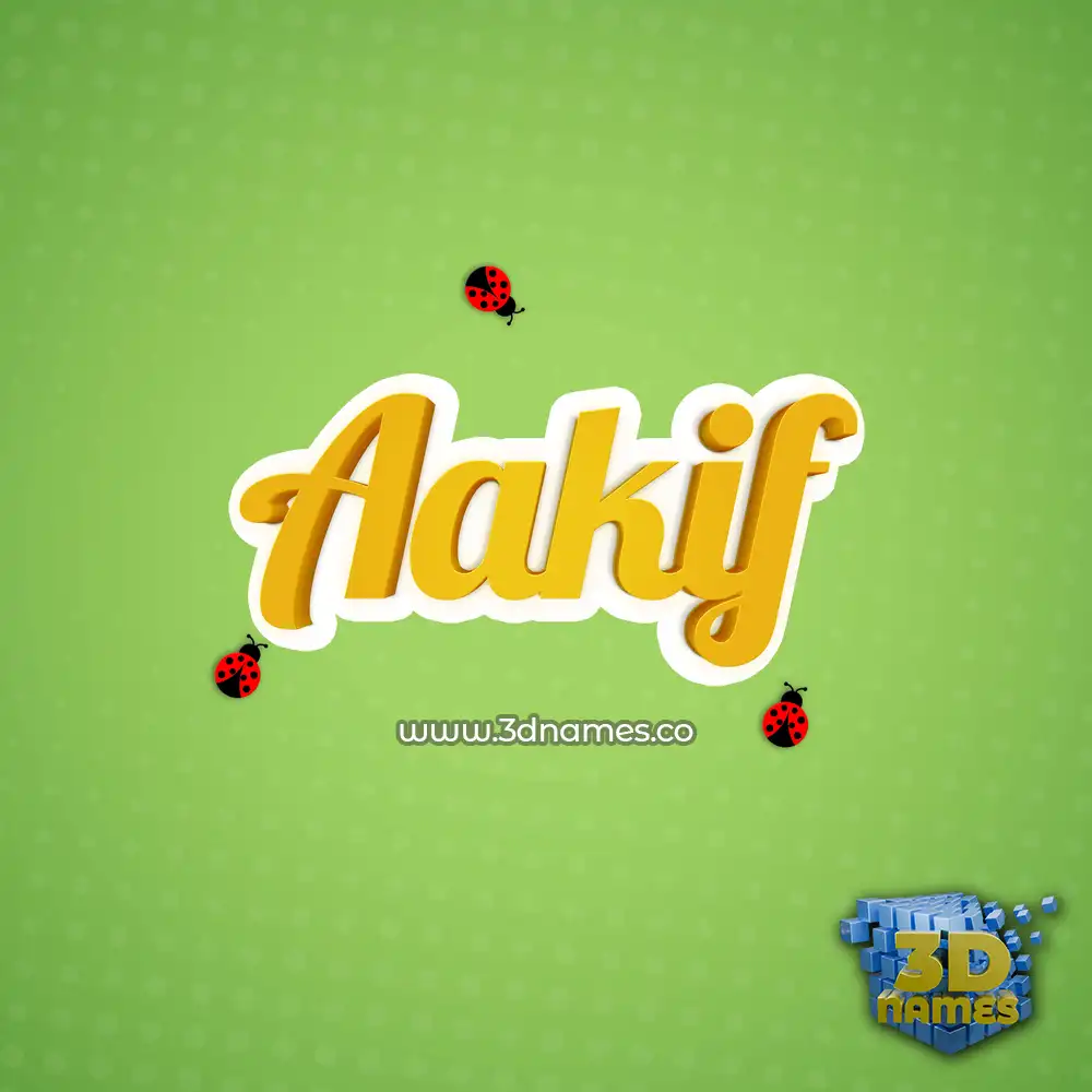 aakif in Ladybugs style - 3D name wallpaper