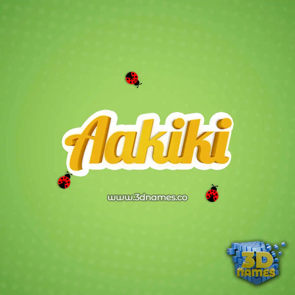 aakiki in Ladybugs style - 3D name wallpaper