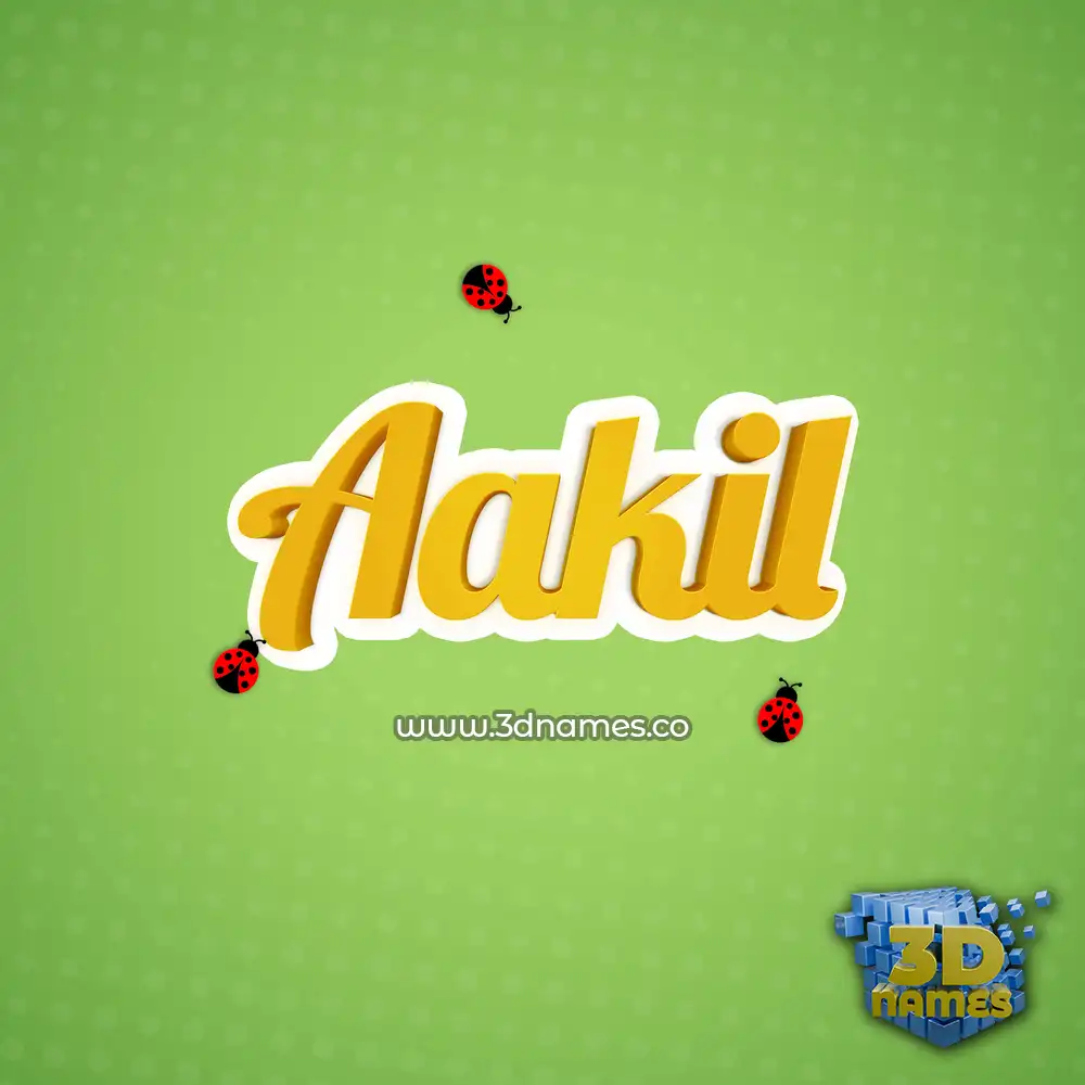 aakil in Ladybugs style - 3D name wallpaper