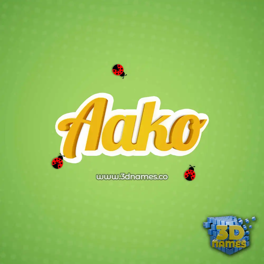 aako in Ladybugs style - 3D name wallpaper