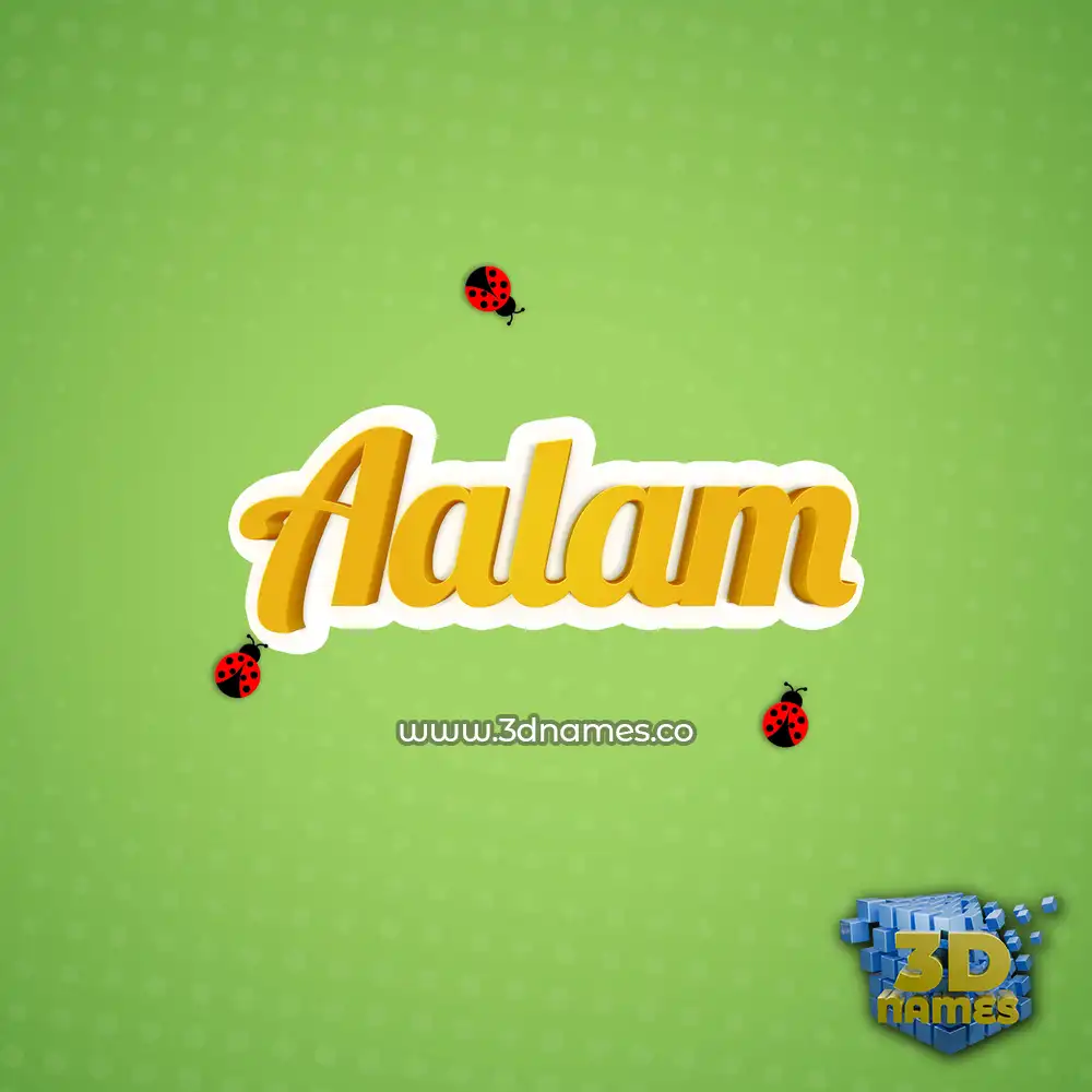 aalam in Ladybugs style - 3D name wallpaper