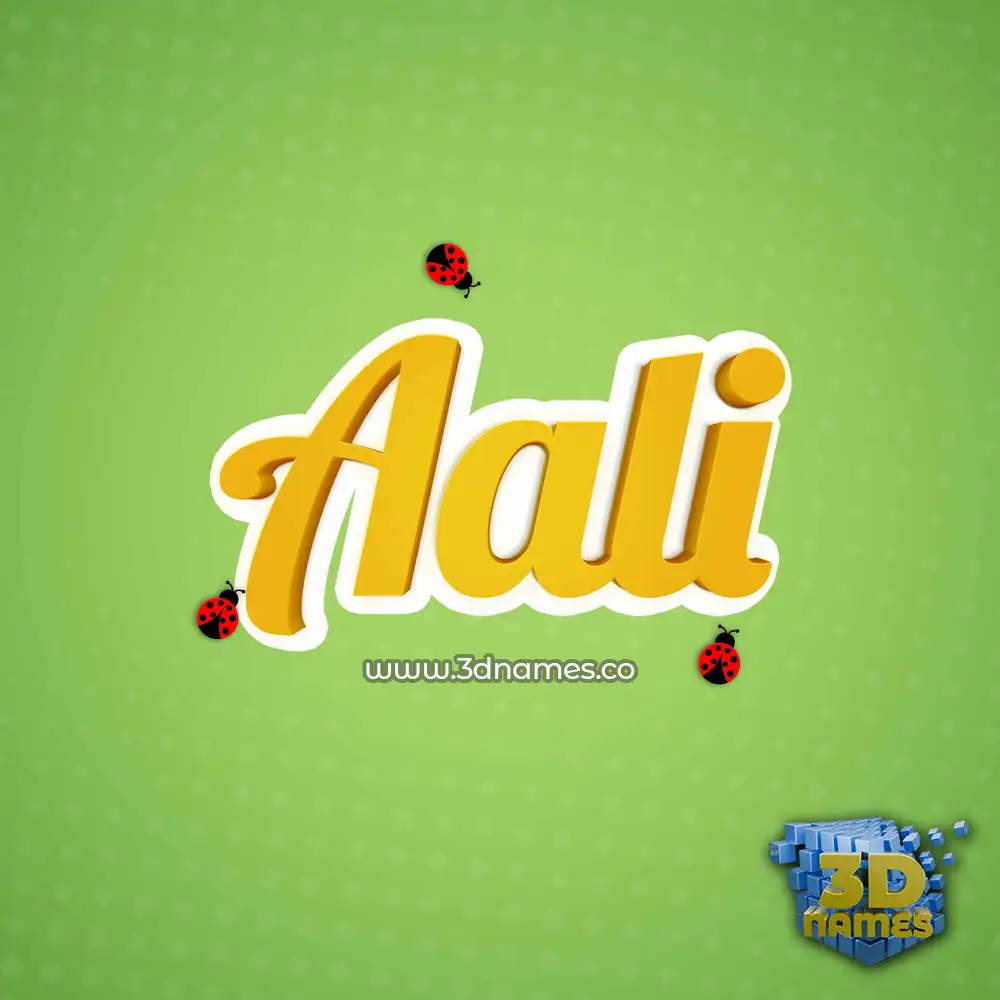 aali in Ladybugs style - 3D name wallpaper