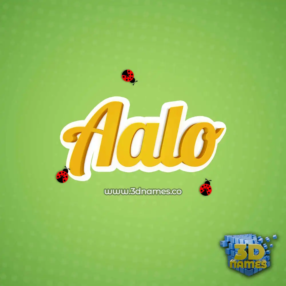 aalo in Ladybugs style - 3D name wallpaper
