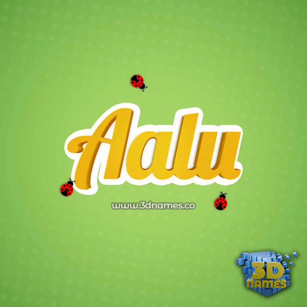 aalu in Ladybugs style - 3D name wallpaper