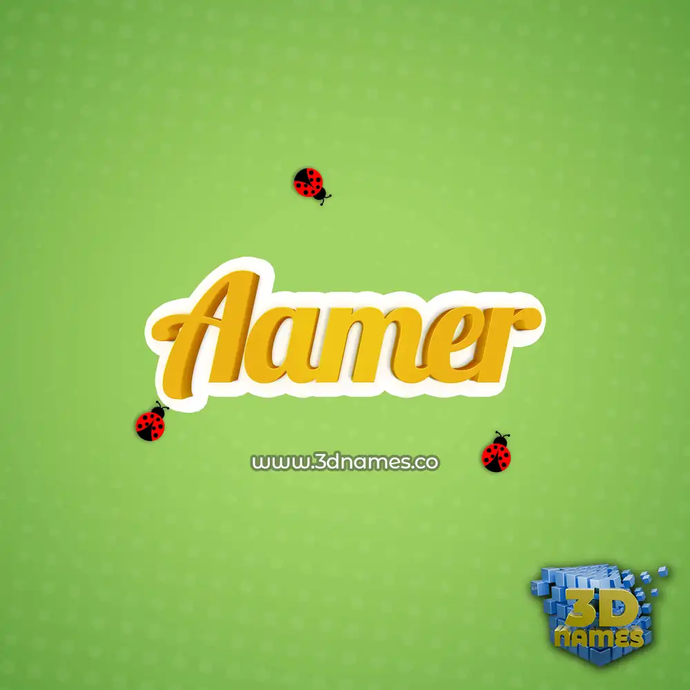 aamer in Ladybugs style - 3D name wallpaper
