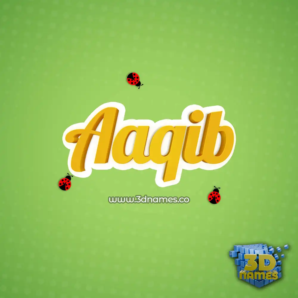 aaqib in Ladybugs style - 3D name wallpaper
