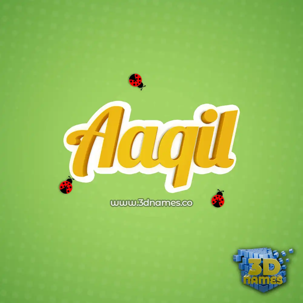 aaqil in Ladybugs style - 3D name wallpaper