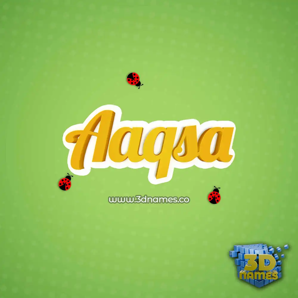 aaqsa in Ladybugs style - 3D name wallpaper