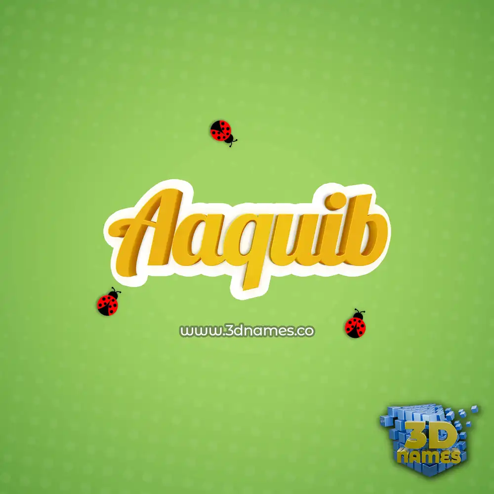 aaquib in Ladybugs style - 3D name wallpaper