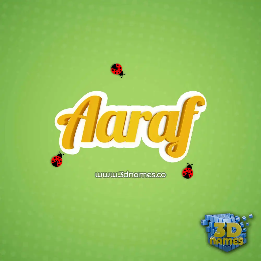 aaraf in Ladybugs style - 3D name wallpaper