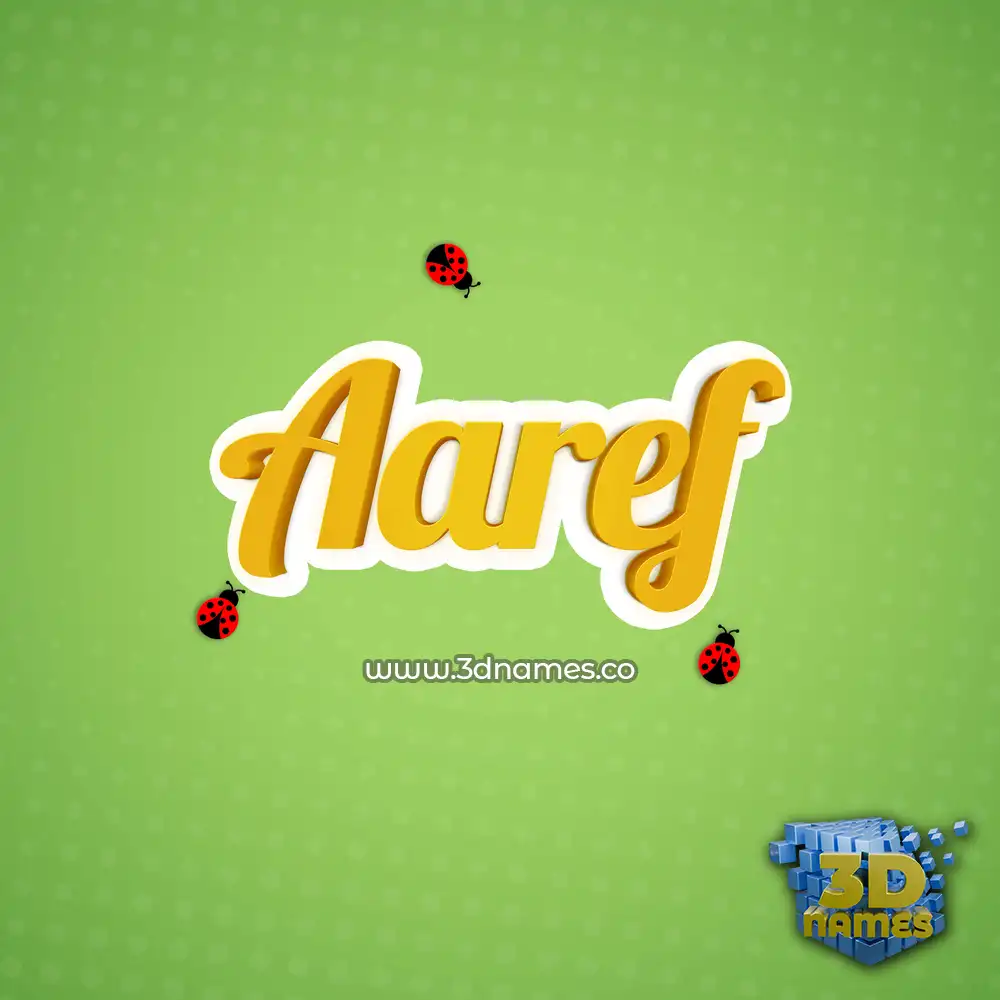 aaref in Ladybugs style - 3D name wallpaper