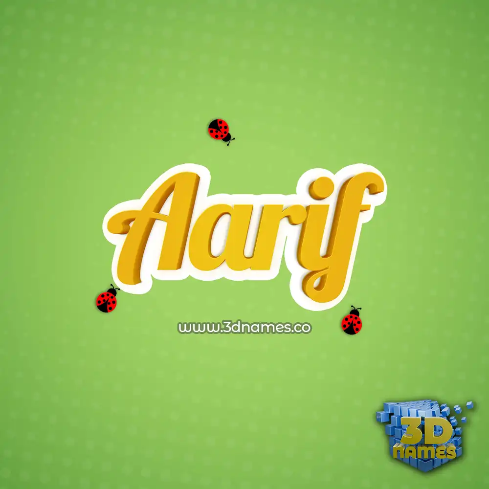 aarif in Ladybugs style - 3D name wallpaper
