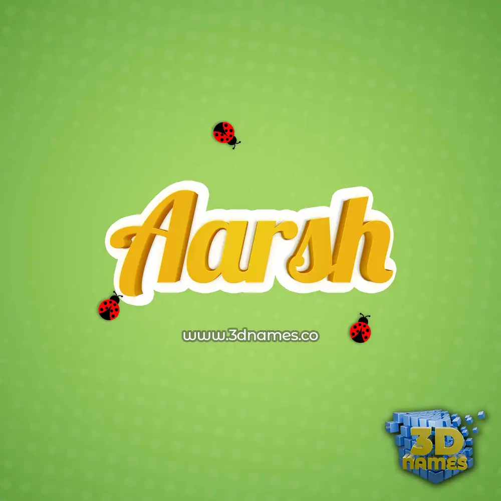 aarsh in Ladybugs style - 3D name wallpaper