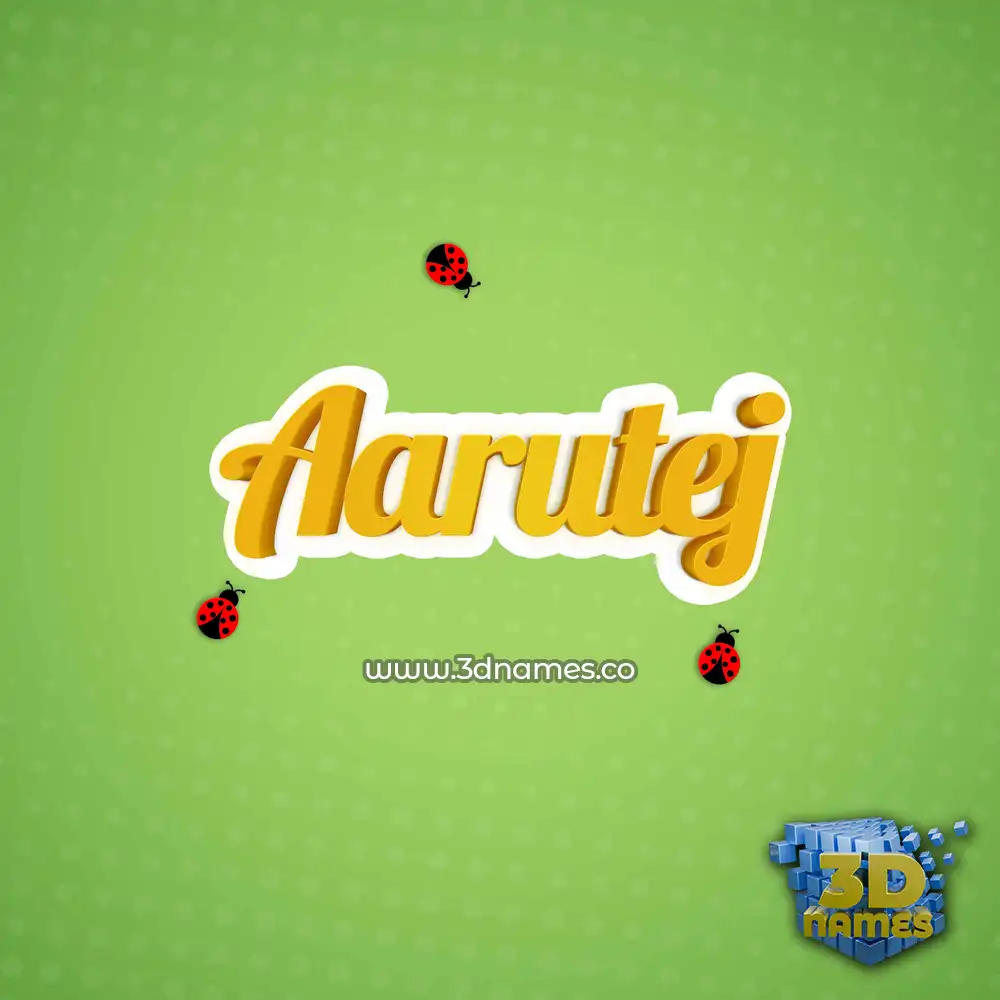 aarutej in Ladybugs style - 3D name wallpaper