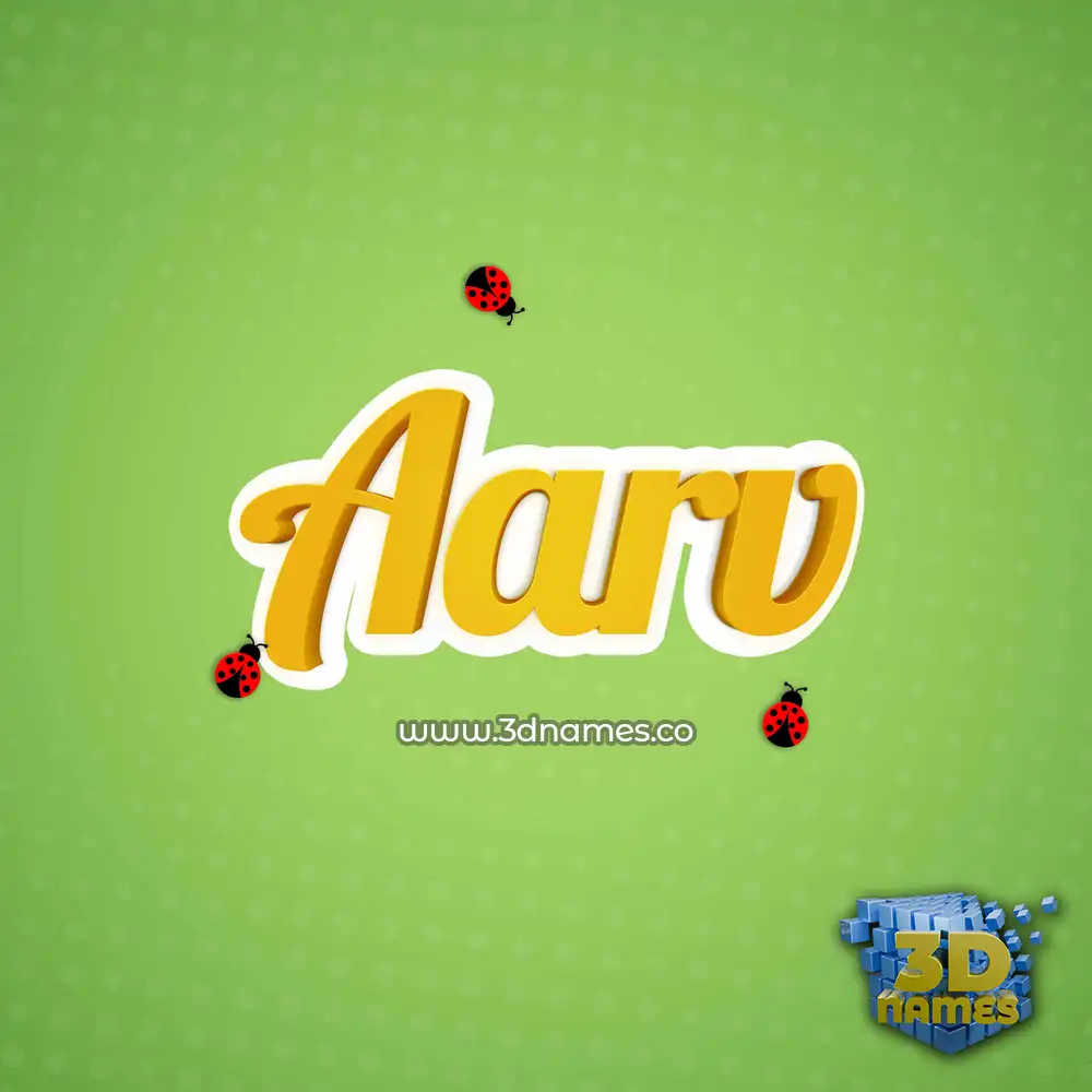 aarv in Ladybugs style - 3D name wallpaper
