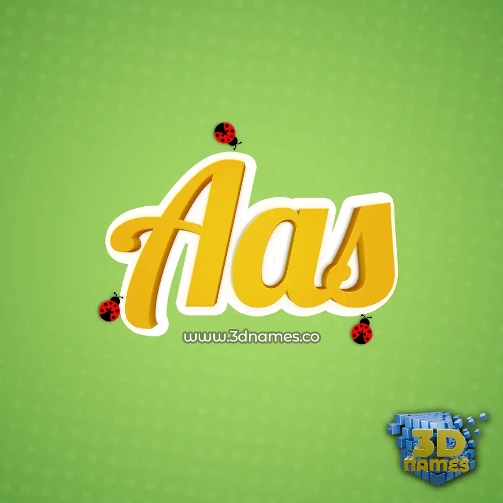 aas in Ladybugs style - 3D name wallpaper
