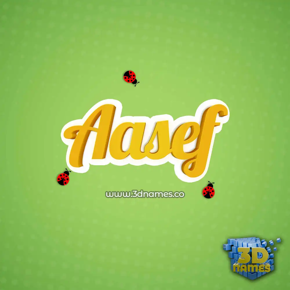 aasef in Ladybugs style - 3D name wallpaper
