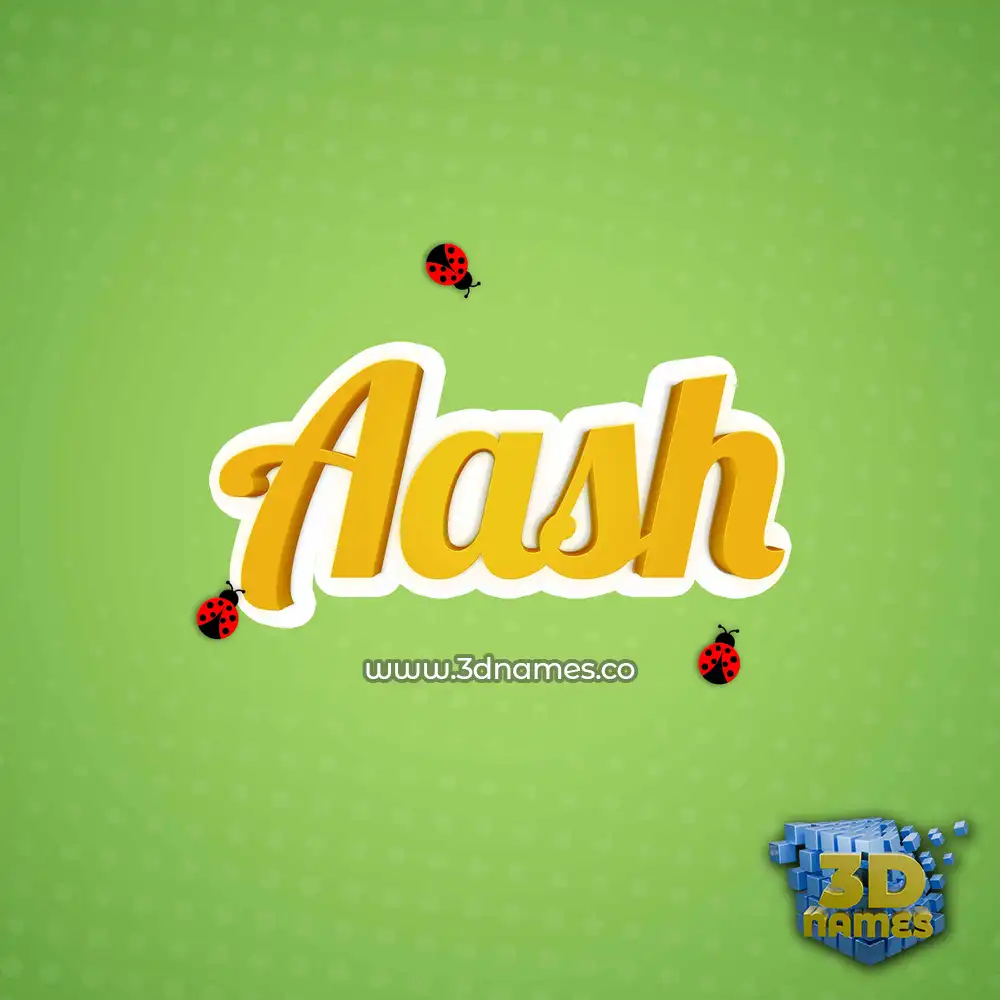 aash in Ladybugs style - 3D name wallpaper