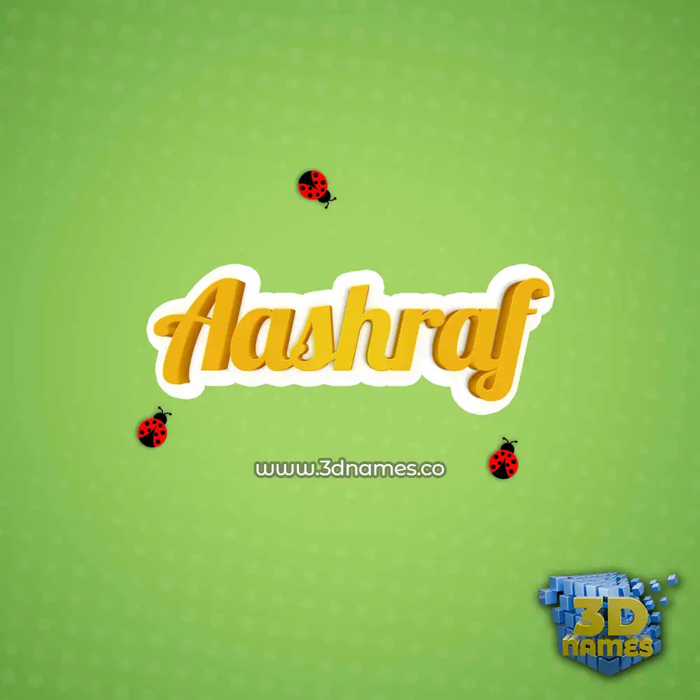 aashraf in Ladybugs style - 3D name wallpaper