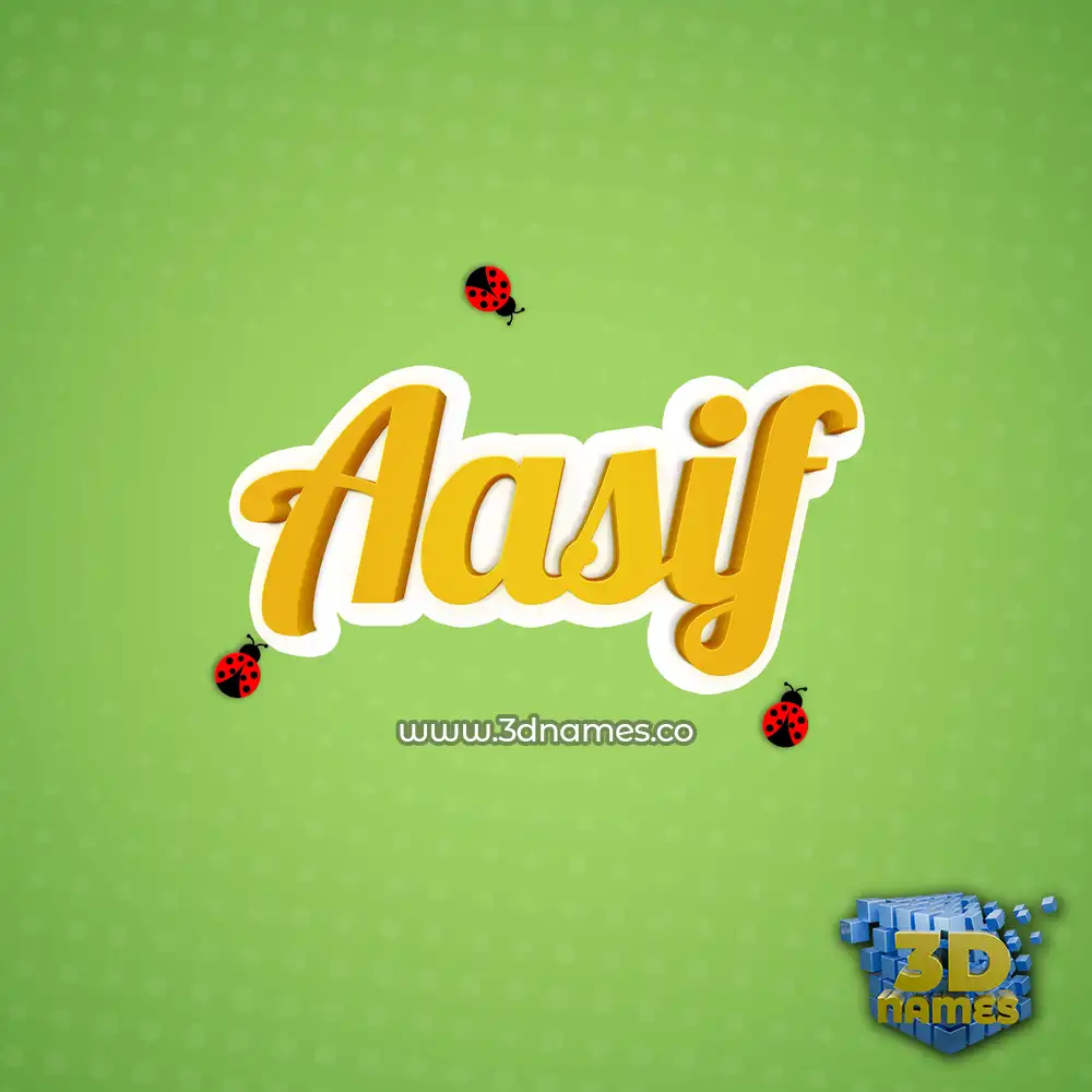 aasif in Ladybugs style - 3D name wallpaper