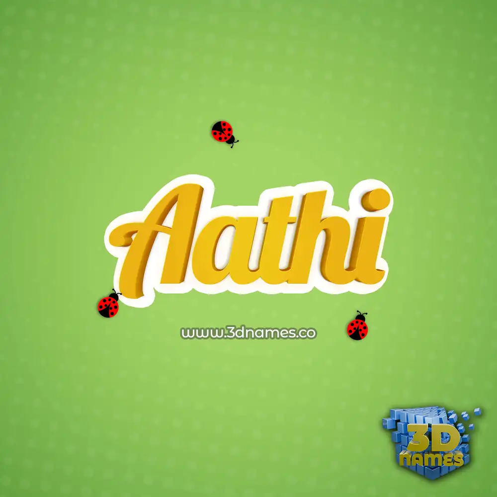 aathi in Ladybugs style - 3D name wallpaper