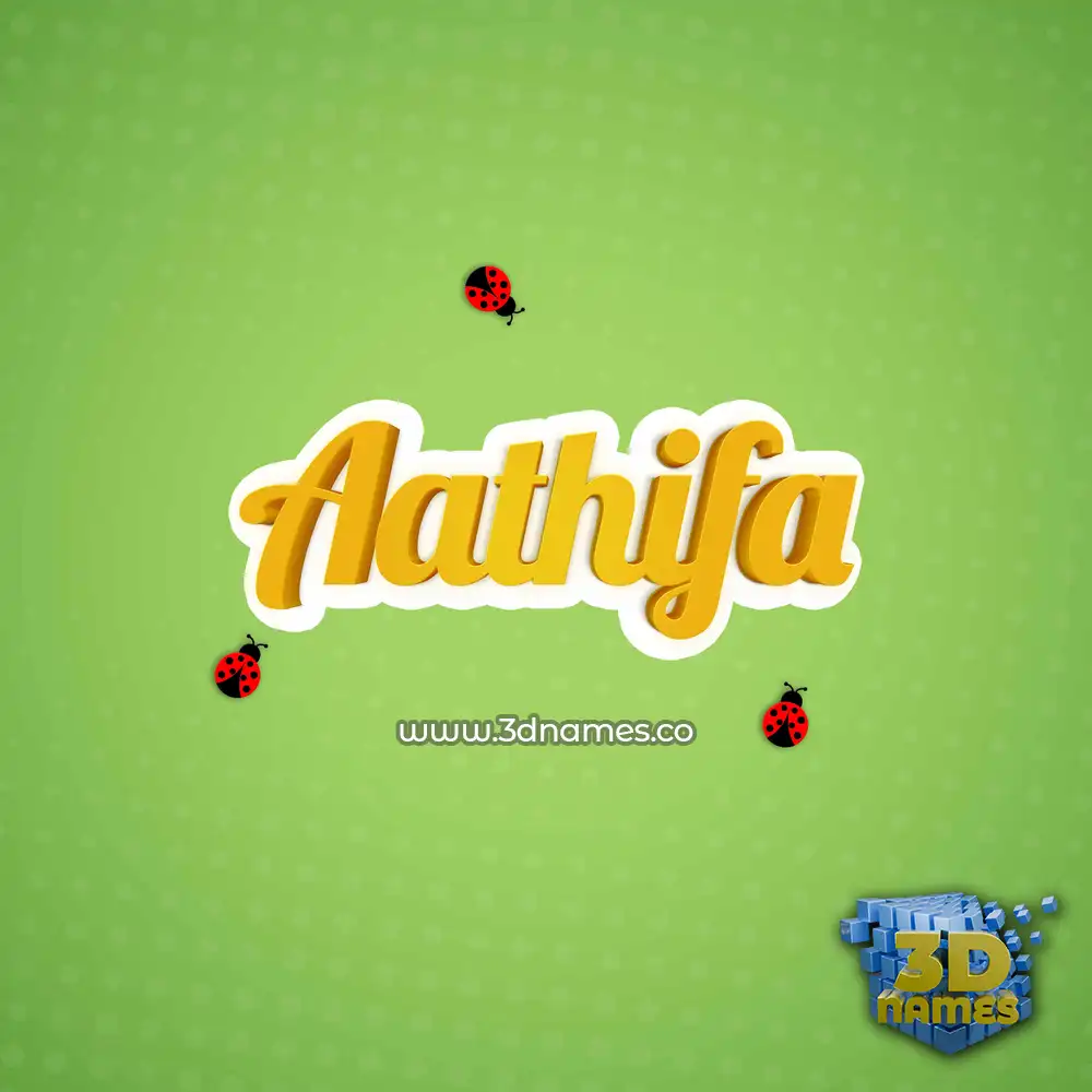 aathifa in Ladybugs style - 3D name wallpaper