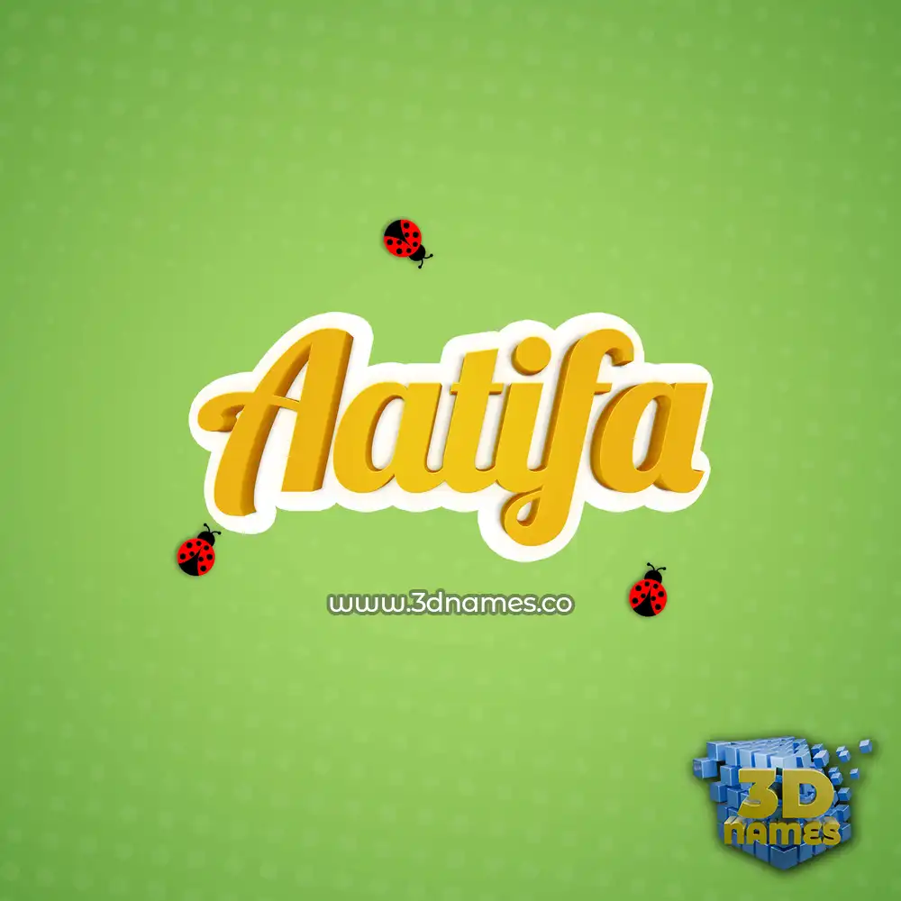 aatifa in Ladybugs style - 3D name wallpaper