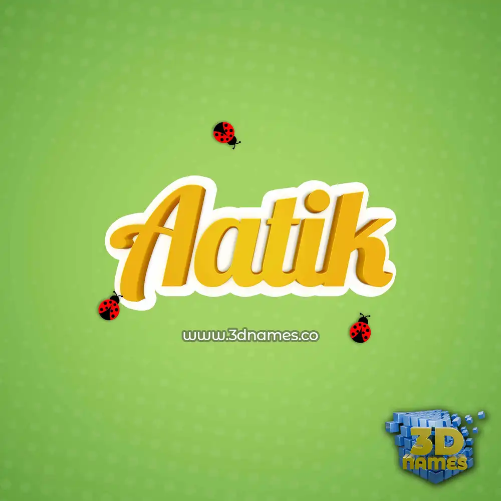 aatik in Ladybugs style - 3D name wallpaper