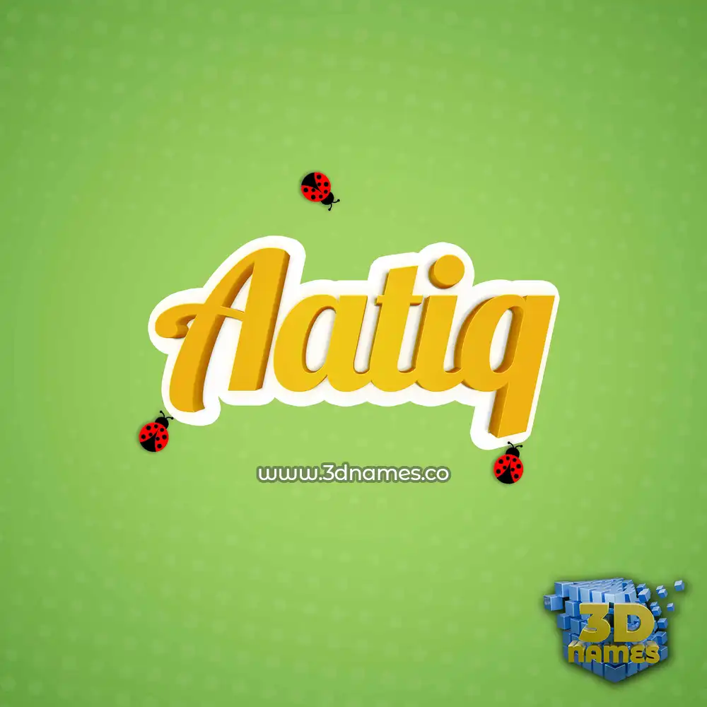 aatiq in Ladybugs style - 3D name wallpaper