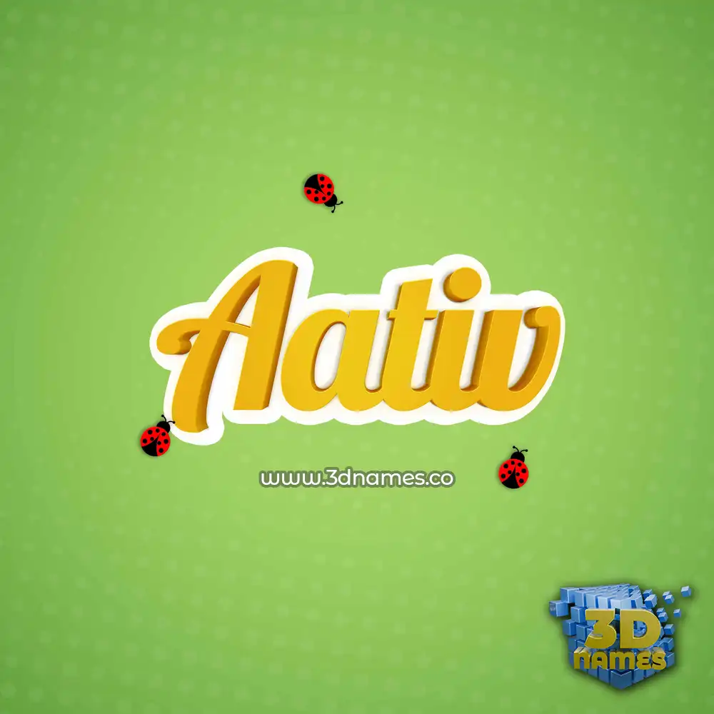 aativ in Ladybugs style - 3D name wallpaper