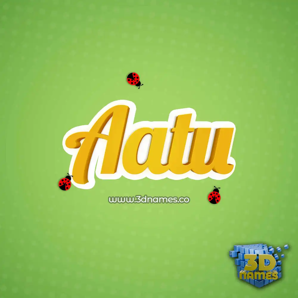 aatu in Ladybugs style - 3D name wallpaper