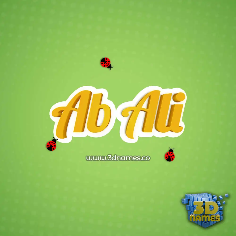ab ali in Ladybugs style - 3D name wallpaper
