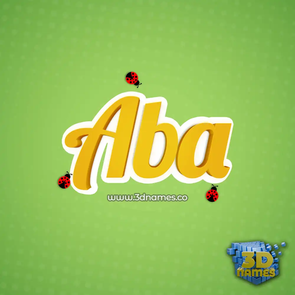 aba in Ladybugs style - 3D name wallpaper