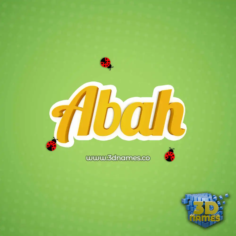 abah in Ladybugs style - 3D name wallpaper