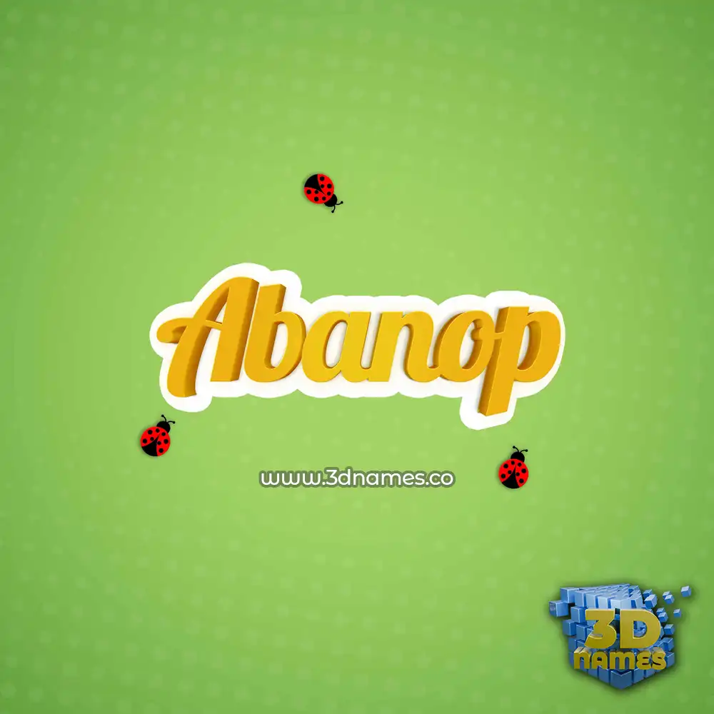 abanop in Ladybugs style - 3D name wallpaper