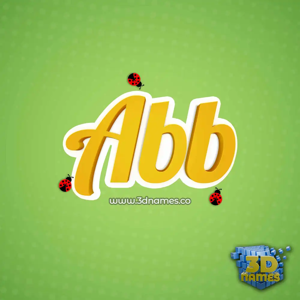 abb in Ladybugs style - 3D name wallpaper