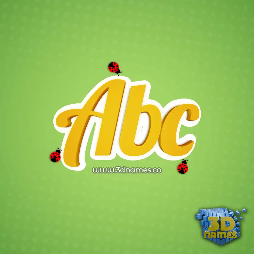abc in Ladybugs style - 3D name wallpaper