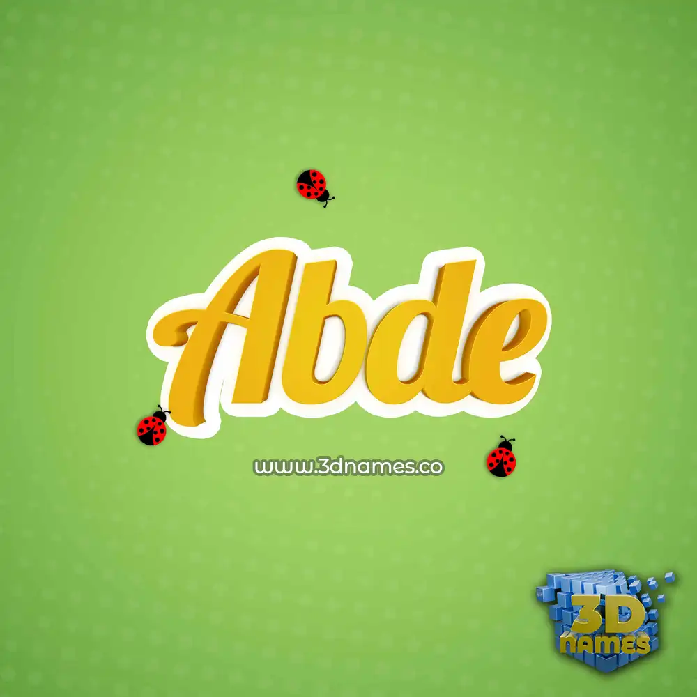abde in Ladybugs style - 3D name wallpaper