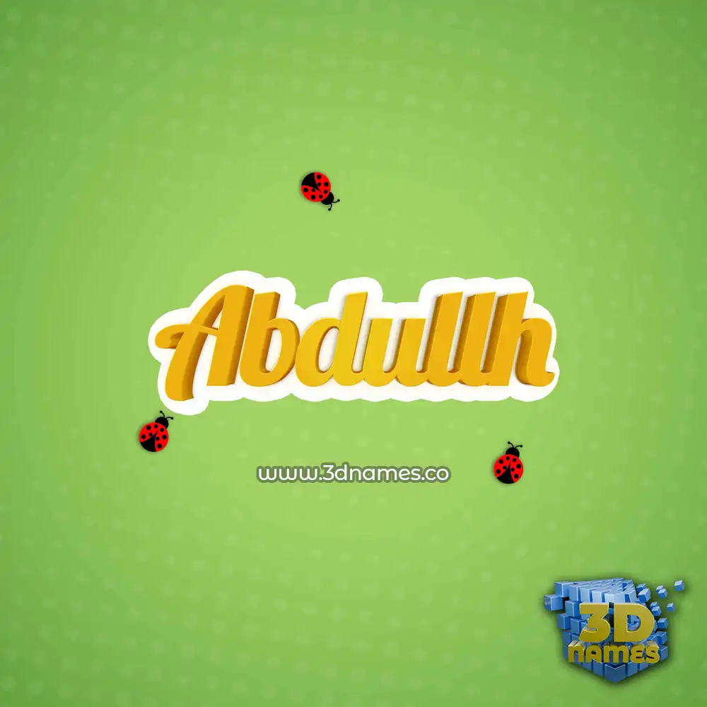 abdullh in Ladybugs style - 3D name wallpaper