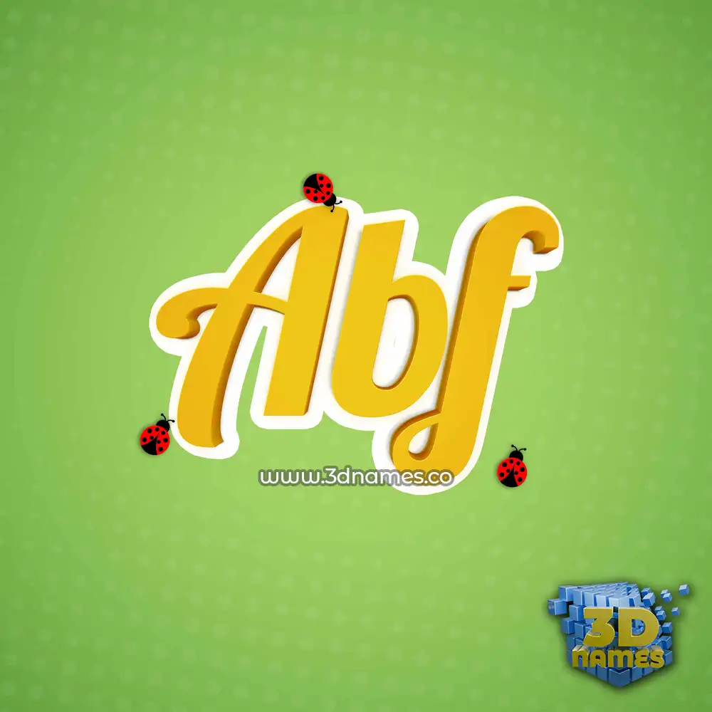 abf in Ladybugs style - 3D name wallpaper