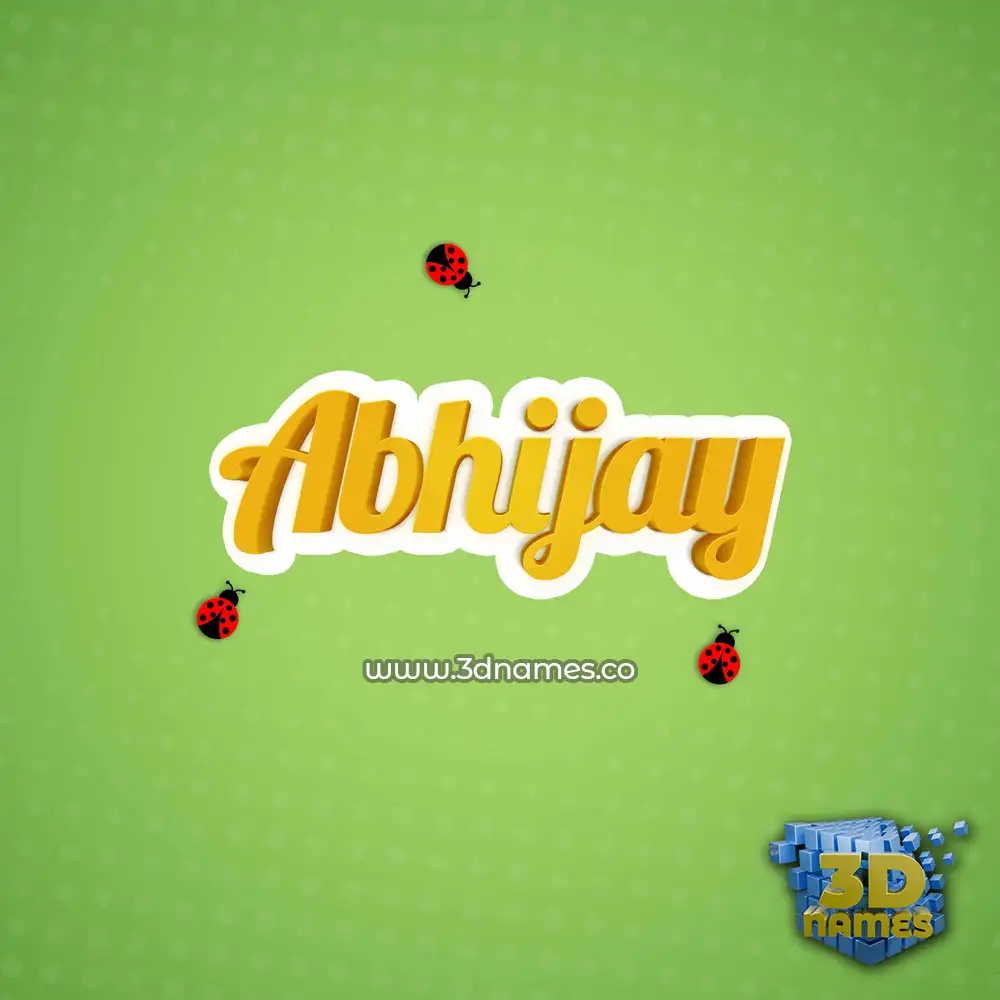 abhijay in Ladybugs style - 3D name wallpaper